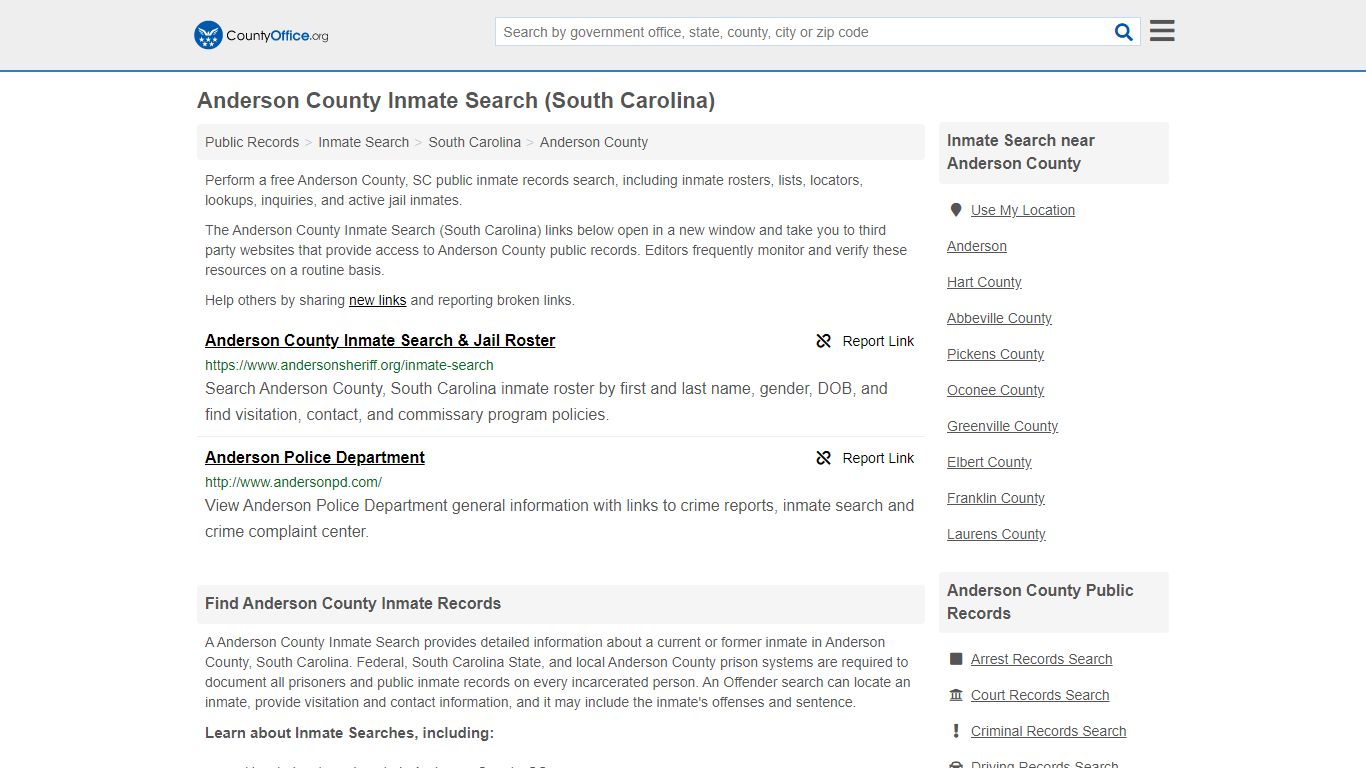 Inmate Search - Anderson County, SC (Inmate Rosters ...